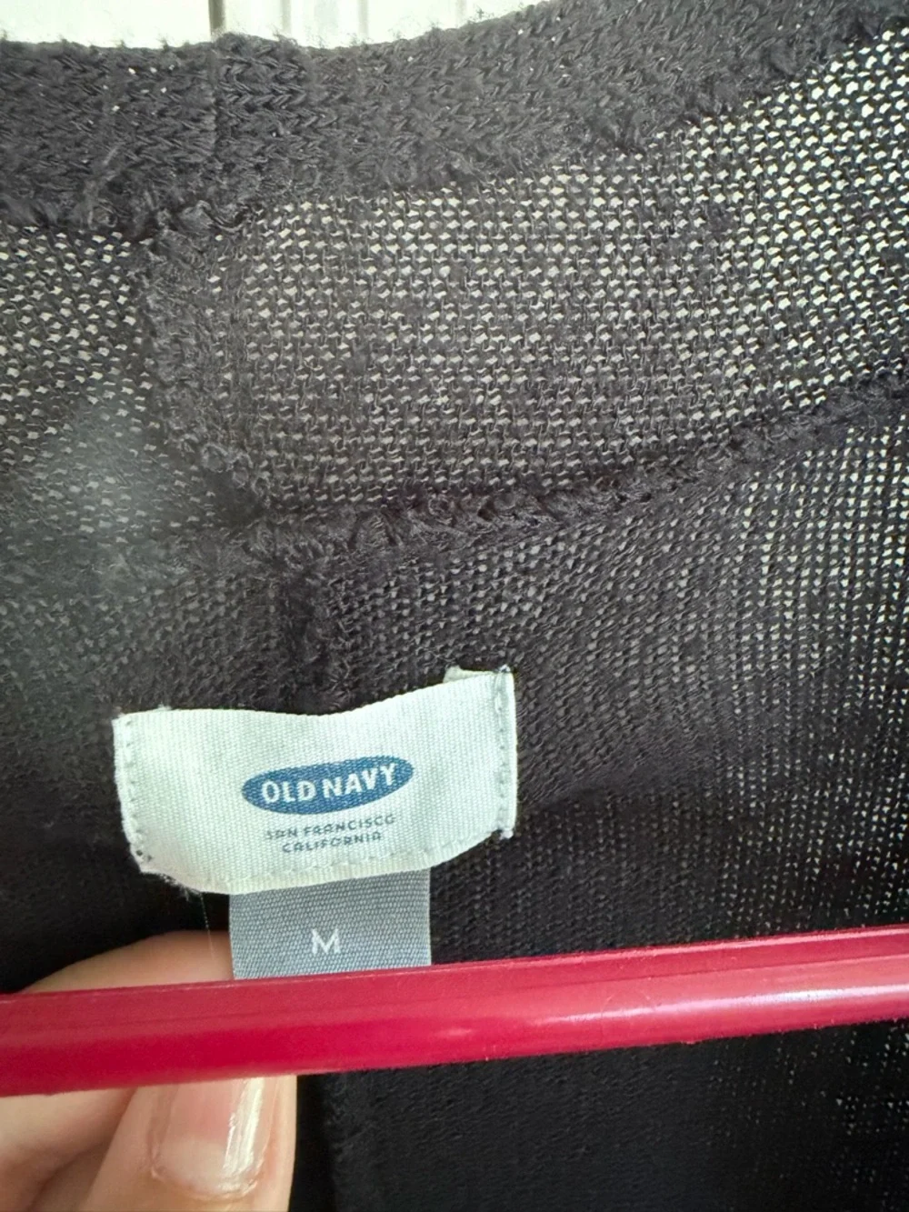 Old Navy Black Open Knit Cardigan - Picture 3 of 4